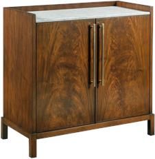 Bar Cabinet WOODBRIDGE RIDGE Modern Contemporary Hardwood Carrara Marble Top