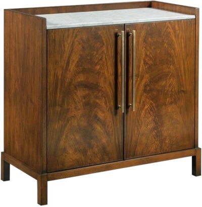 Bar Cabinet WOODBRIDGE RIDGE Modern Contemporary Hardwood Carrara Marble Top