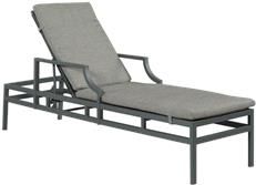 Chaise WOODBRIDGE BELLEVUE Weathered Teak Anthracite Black Metal