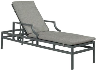 Chaise WOODBRIDGE BELLEVUE Weathered Teak Anthracite Black Metal