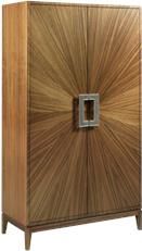 Bar Cabinet WOODBRIDGE Hardwood Glass Paldao 2 -Door -Shelf Adjustabl