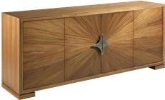 Media Cabinet Entertainment Center WOODBRIDGE Brushed Nickel Silver Hardwood