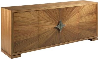 Media Cabinet Entertainment Center WOODBRIDGE Brushed Nickel Silver Hardwood