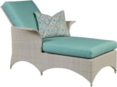 Chaise Lounge WOODBRIDGE VENTANA Floral Gray Powder-Coated Aluminum Hand-Woven