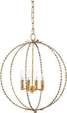 Chandelier HILLSBORO Sphere 4-Light Blackened Gold Leaf Black Iron Hardwire