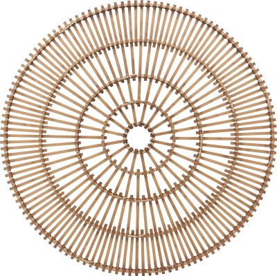 Wall Accent Art Contemporary Round Natural White Bamboo Rattan