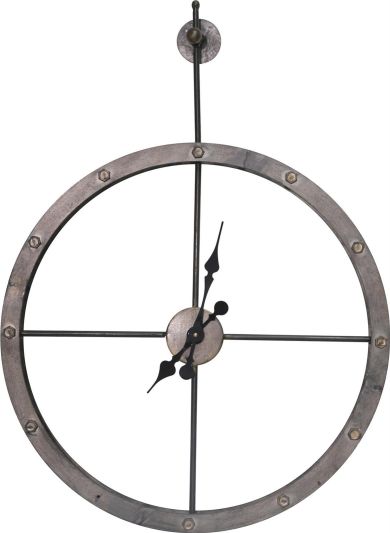 Wall Clock Contemporary Open Black Iron
