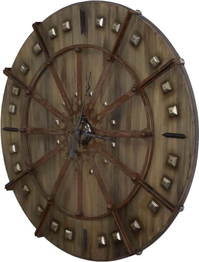Wall Clock Medina Luna Bella Large Rust Wood Iron Bronze Handmade in the USA