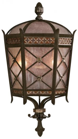 Wall-Mount Coupe Wall Sconce CHATEAU Outdoor Medium 2-Light Gold Accents