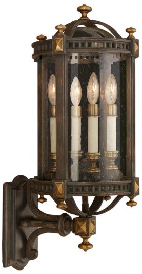 Wall Sconce BEEKMAN PLACE 4-Light Gold Highlights Weathered Woodland Brown