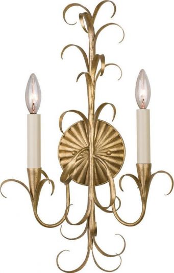 Wall Sconce KALCO AINSLEY Modern Classic 2-Light Oxidized Gold Leaf Off-White