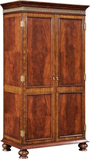 Wardrobe Armoire JONATHAN CHARLES BUCKINGHAM Gentlemens Bun Feet Paneled Doors