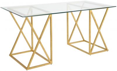 Writing Desk Antique Gold Leaf Wrought Iron