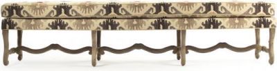 Bench BERNIC Beige Upholstery Wood Fabric