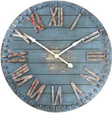 Clock Sky Blue Medium-Density Fiberboard Radial Pine Fir