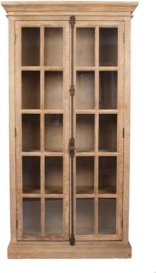 Display Cabinet MARCELINE Limed Gray Oak 4 -Shelf