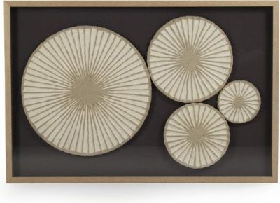 Art Abstract Cream Ebony Black Paper Polished Nickel Wood Velvet Glass Shell