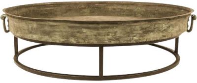 Coffee Table Cocktail TRISTAN Small Oyster Gray Metal