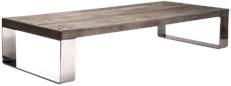 Coffee Table Cocktail DARREN Silver Chestnut Elm Stainless Steel