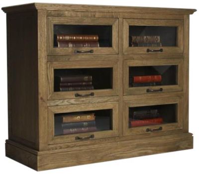 Bookcase BATTIER Sienna Mahogany Oak 6 -Shelf