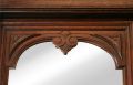 1890 Antique Buffet Hunting Renaissance Carved Oak Mirrored Doors
