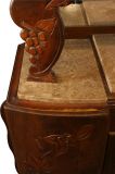 1920 Art Deco Buffet French Carved Grapes  Oak and Marble  MidCentury Mod