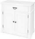 Accent Cabinet Glossy White Antique Silver Distressed Aluminum Hardware