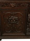 Antique Cabinet Bookcase Hunting Renaissance Putti Musicians Heavily Carved Oak