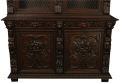 Antique Cabinet Bookcase Hunting Renaissance Putti Musicians Heavily Carved Oak