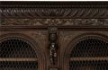 Antique Cabinet Bookcase Hunting Renaissance Putti Musicians Heavily Carved Oak