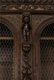 Antique Cabinet Bookcase Hunting Renaissance Putti Musicians Heavily Carved Oak