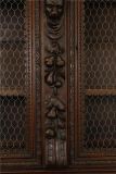 Antique Cabinet Bookcase Hunting Renaissance Putti Musicians Heavily Carved Oak