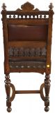 Antique Dining Chairs Henry II Set 8 Renaissance Embossed Leather Walnut
