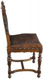 Antique Dining Chairs Henry II Set 8 Renaissance Embossed Leather Walnut
