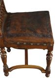 Antique Dining Chairs Henry II Set 8 Renaissance Embossed Leather Walnut