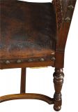 Antique Dining Chairs Henry II Set 8 Renaissance Embossed Leather Walnut