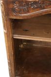 Antique Nightstand French Provencial Country Oak Floral Carvings 1920