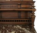 Antique Server Sideboard Henry II Renaissance French 1900 Walnut Marble 2-Drawer