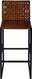 Bar Stool Rustic Antique Gold Black Distressed Brown Iron Steel Nailheads