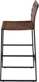 Bar Stool Rustic Antique Gold Black Distressed Brown Iron Steel Nailheads