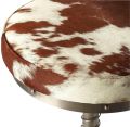 Bar Stool Rustic Threaded Column Backless White Distressed Silver Brown Black