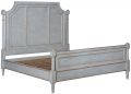 Bed Grayson King Pewter Gray Solid Wood Gold Accents Old World Distressed Carved