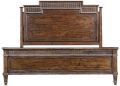 Bed King Camelot Transitional Rustic Pecan Swedish Moss Wood Optional Posts