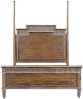 Bed Queen Camelot Hand Carved Rustic Pecan Swedish Moss Wood Transitional