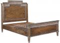 Bed Queen Camelot Hand Carved Rustic Pecan Swedish Moss Wood Transitional