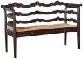Bench Swedish Hall Hand Woven Rattan  Carved  Mortise Tenon Construction