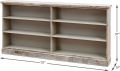Bookcase SARREID Transitional Gray Oak Pine 4 -Shelf Adjustable Open