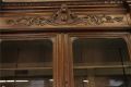 Buffet Hunting Renaissance Antique French 1880 Oak Wood Carved Birds Glass Doors