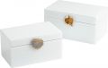 CYAN DESIGN BIJOU Container Modern Contemporary White Black Brass Cream Pine
