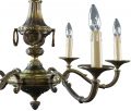 Chandelier 1950 Vintage French Metal 6-Light Traditional Empire Style Decorative